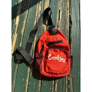 Cookies SF Sling Bag Red Canvas Crossbody Shoulder Backpack Messenger Logo Mens